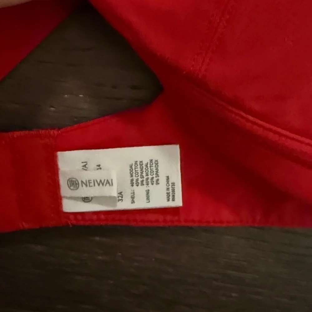 NWT Neiwai Red Pure Comfort Soft Modal TikTok Bra Convertible 32A Reg. $38